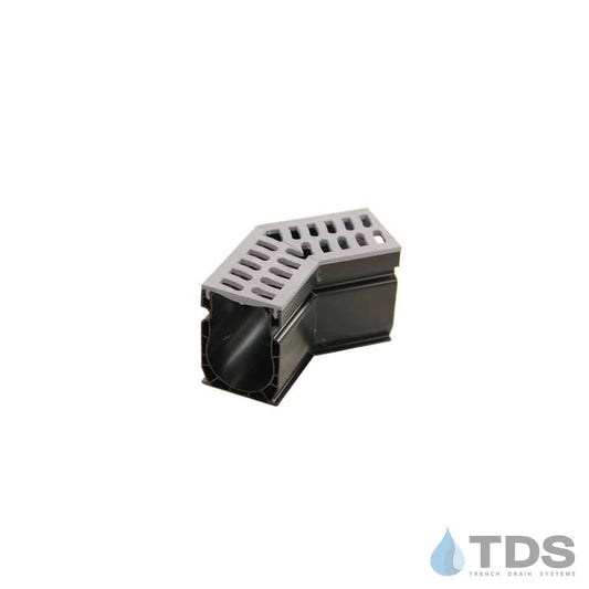 NDS 9303 Slim Channel 45 Degree Elbow with Gray Slotted Grate
