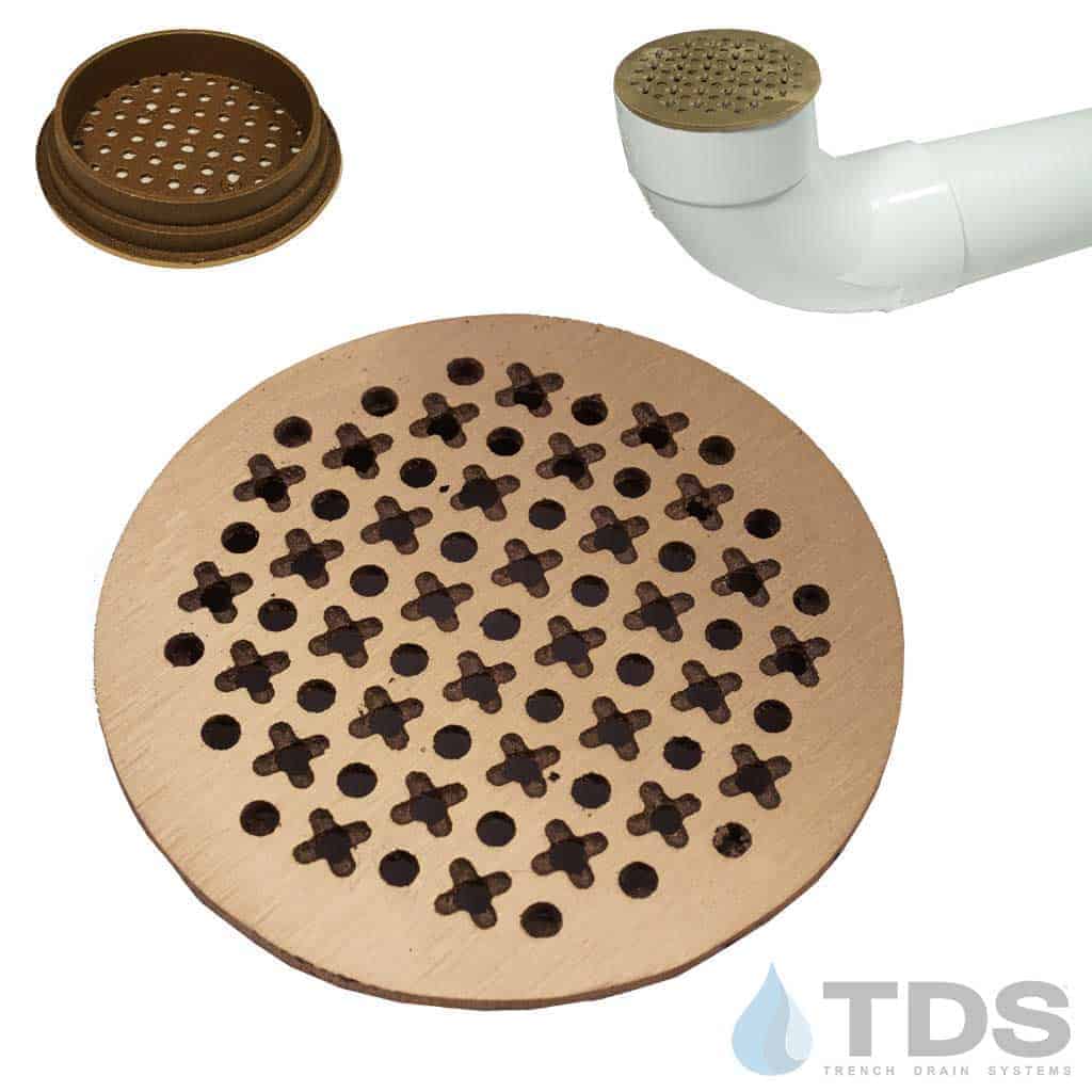 Bronze Age BA-CATH-4D-B Class A Cathedral Bronze Brushed Finish 4" Dia. Grate