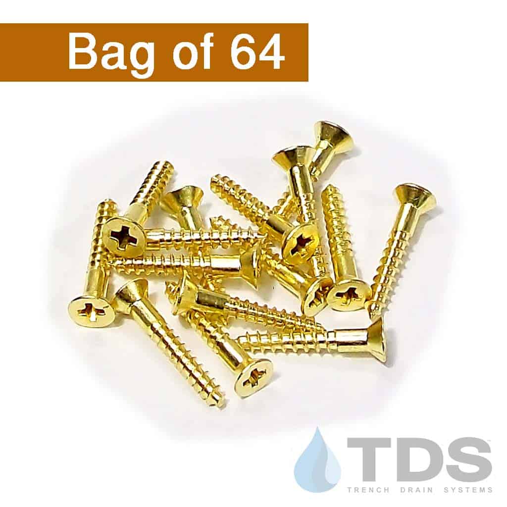 NDS-529B Brass Screws for Mini Channel Bronze Grates (64 PCS)
