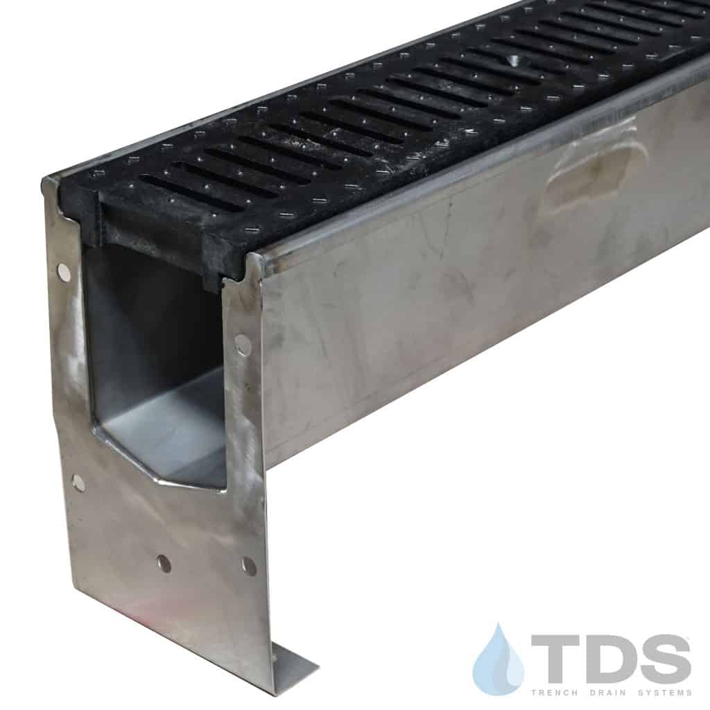 SS600 Stainless Steel Drain Kit w/ DG0670 Black Slotted Grate | Class A