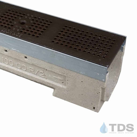 ULMA U100K Drainage Kit with Iron Age Mission Bay Grate | Baked on Oil Finish