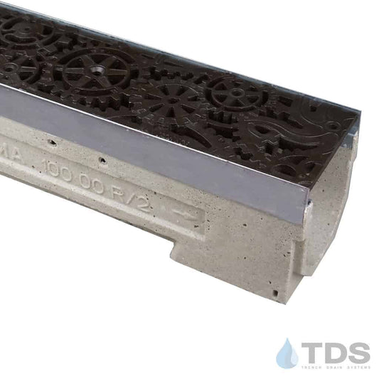 ULMA U100KX Drain Channel w/ Iron Age Dynamo Grate - Baked on Oil Finish