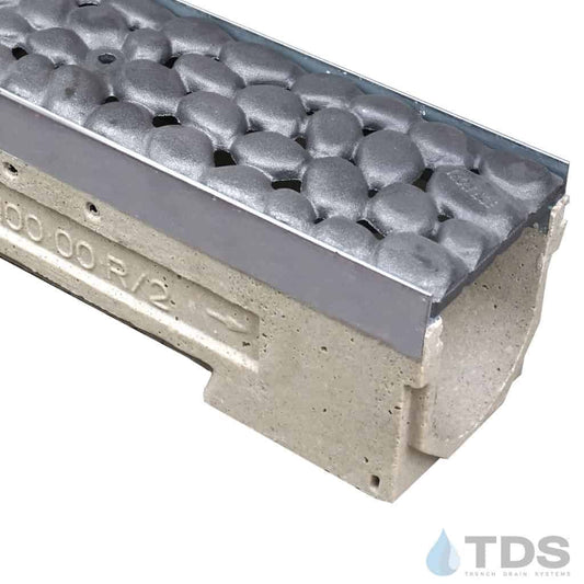 ULMA U100KX Drain Channel w/ Iron Age River Rock Grate-RAW