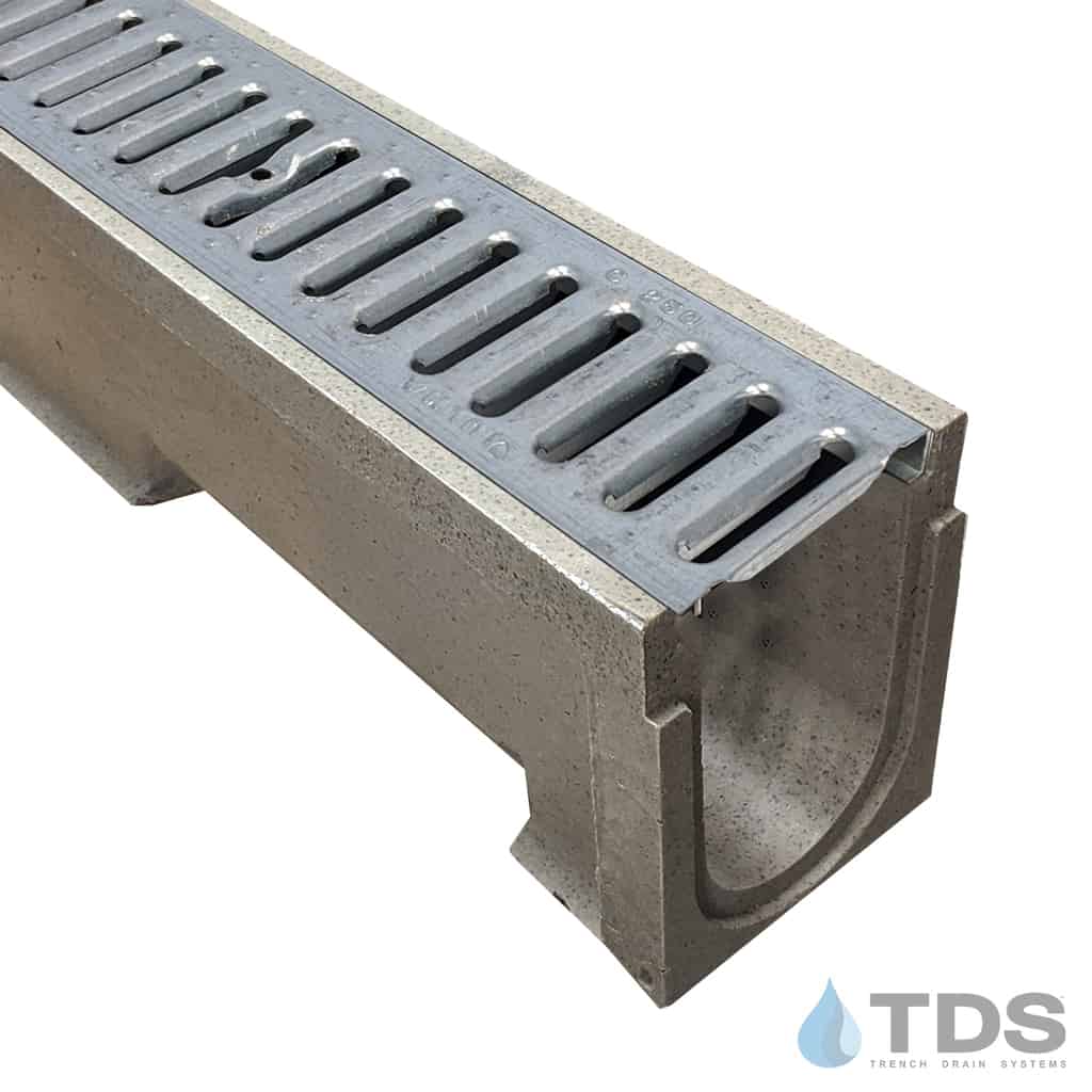 ULMA D100 Drain Channel w/ TDS 424 Slotted Reinforced Galvanized Grate - Class C