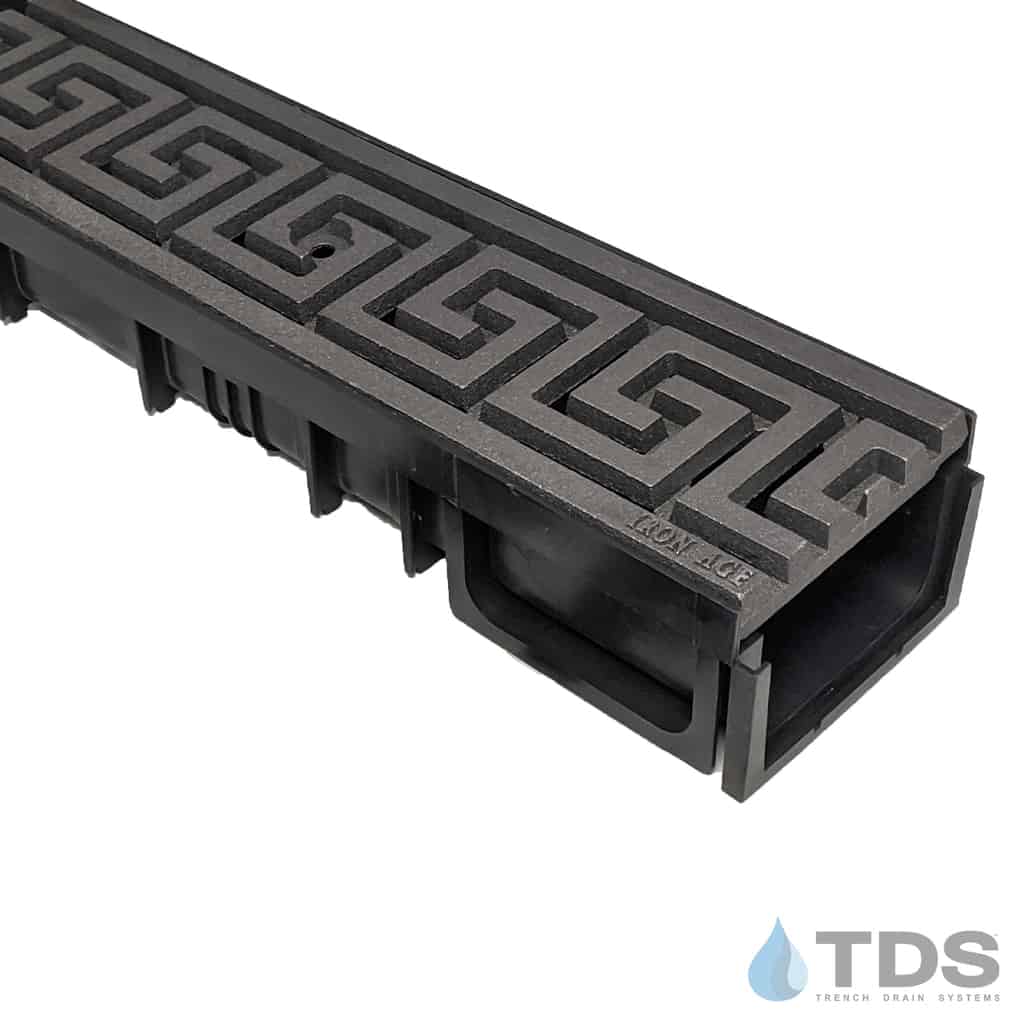 HYDROPLUS Mini w/ Iron Age 5"x20" Greek Key Raw Cast Iron Grate | Class B