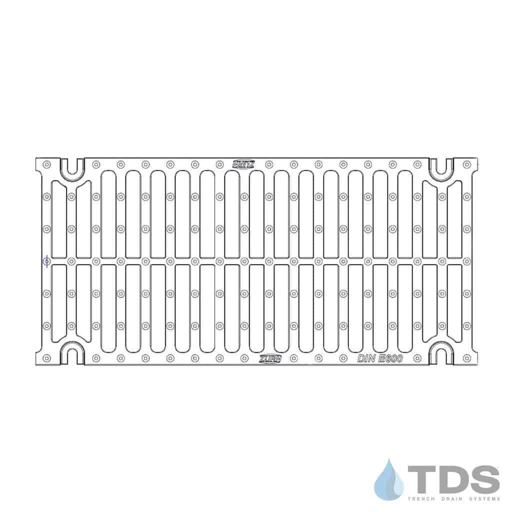 Zurn P12-DGE H-20 Class E Slotted Ductile Iron 12" x 24" Grate