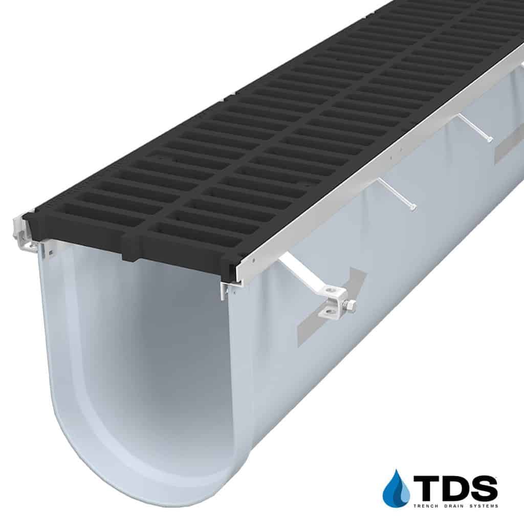 Trench•Era™ FP Series Drain System w/DG1241 14" Wide Class C Grate - MD Stainless Frame
