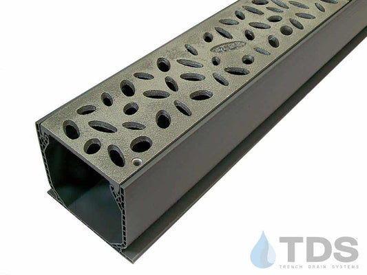 NDS 3" Gray Mini Channel Kit with TDS Bronze Age Rain Drop Grate - Aluminum
