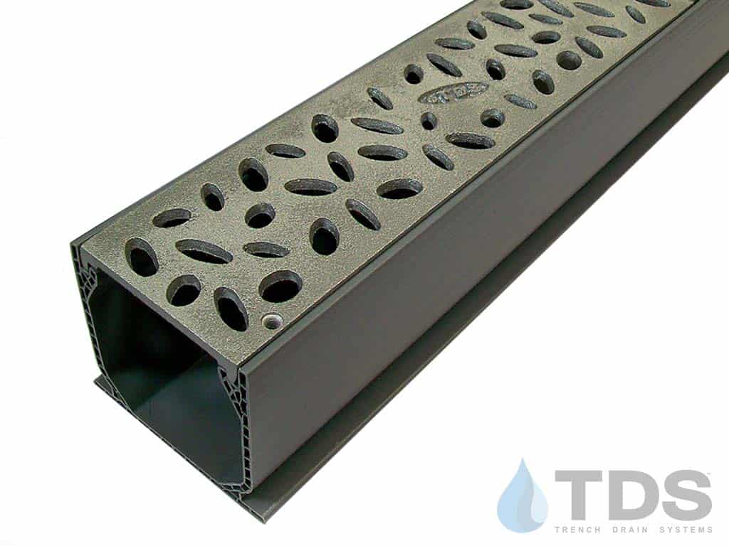 NDS 3" Gray Mini Channel Kit with TDS Bronze Age Rain Drop Grate - Aluminum