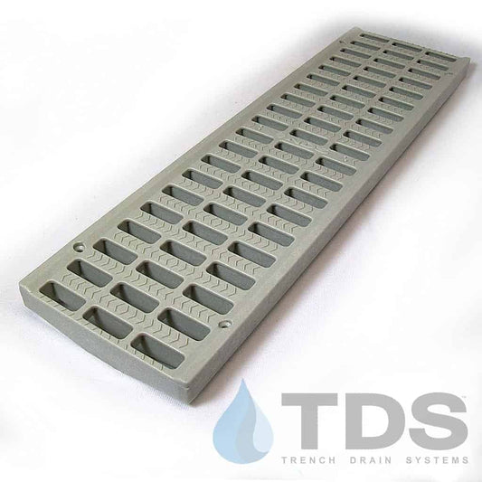 NDS 814 Class B ADA Compliant Light Traffic HDPE Grate 5" x 20" (Nominal Dimensions) - LIGHT GRAY