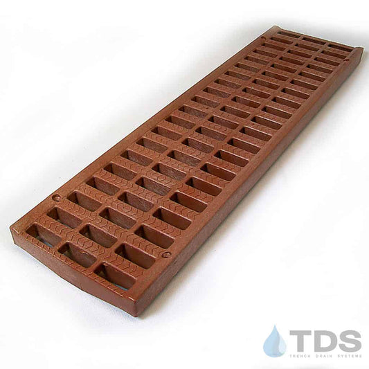 NDS 818 Class B ADA Compliant Light Traffic HDPE 5" x 20" Grate - BRICK RED