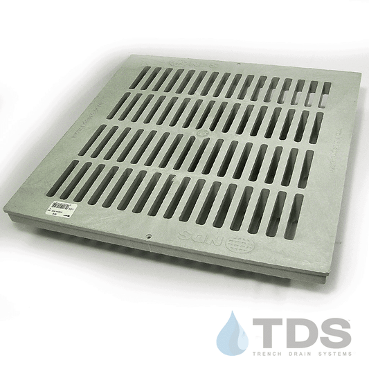 NDS 1810 Class B ADA Compliant Slotted HDPE 18" x 18" Grate - GRAY