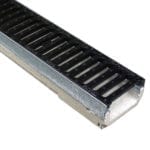 ULMA M100K- Stone and Steel- Silver Frame with Black Drain Grate | TDS- Trench Drain Systems