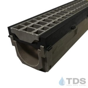 Polycast 700 HPDE frame with 699 grate stone channel with grid grate | TDS- Trench Drain Systems