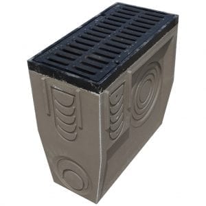 POLYCAST® Gray and Black Decorative Basin with Grate | TDS- Trench Drain Systems