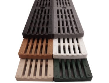 Zurn Deco - Black, Brown, Gray, Tan and White Slat Drainage Grate | TDS- Trench Drain Systems