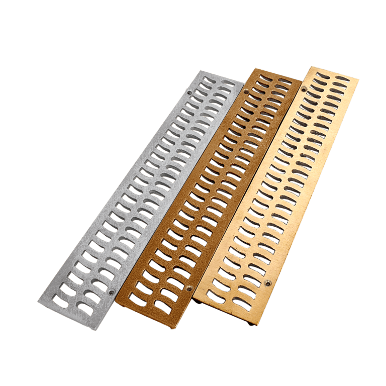 Slim Channel Slotted Bronze and Aluminum Grates