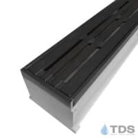 TDS MAX Mini Grey channel Oil Rubbed Bronze edge with Bars Ductile Iron Grate in Raw