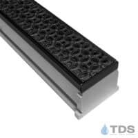 TDS MAX Mini Grey channel Oil Rubbed Bronze edge with Luna Ductile Iron Grate in Raw