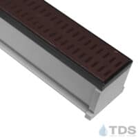 TDS MAX Mini Grey channel Oil Rubbed Bronze edge with Slotted Ductile Iron Grate in Baked on Oil Finish