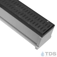 TDS MAX Mini Grey channel Oil Rubbed Bronze edge with Slotted Ductile Iron Grate in Raw