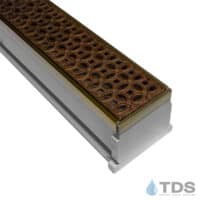 TDS MAX Mini Grey channel Bronze edge with Luna Ductile Iron Grate in Baked On Oil Finish