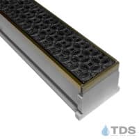 TDS MAX Mini Grey channel Bronze edge with Luna Ductile Iron Grate in Raw