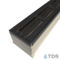 TDS MAX Mini Sand channel Oil Rubbed Bronze edge with Bars Ductile Iron Grate in Raw