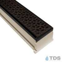 TDS MAX Mini Sand channel Oil Rubbed Bronze edge with Luna Ductile Iron Grate in Baked on Oil Finish