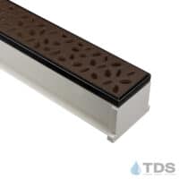 TDS MAX Mini Sand channel Oil Rubbed Bronze edge with Rain Drop Ductile Iron Grate in Baked On Oil Finish