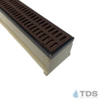 TDS MAX Mini Sand channel Oil Rubbed Bronze edge with Slotted Ductile Iron Grate in Baked on Oil Finish