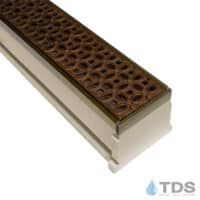 TDS MAX Mini Sand channel Bronze edge with Luna Ductile Iron Grate in Baked on Oil FInish