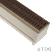 TDS MAX Mini Sand channel Bronze edge with Slotted Ductile Iron Grate in Baked on Oil Finish