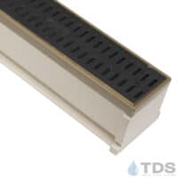 TDS MAX Mini Sand channel Bronze edge with Slotted Ductile Iron Grate in Raw