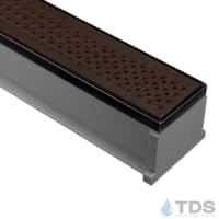 TDS MAX Mini Grey channel Oil Rubbed Bronze edge with Cathedral Ductile Iron Grate in Baked On Oil Finish