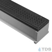 TDS MAX Mini Grey channel Oil Rubbed Bronze edge with Cathedral Ductile Iron Grate in Raw