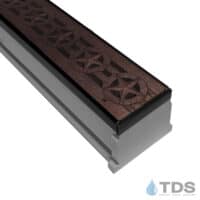 TDS MAX Mini Grey channel Oil Rubbed Bronze edge with Stars Ductile Iron Grate in Baked on Oil Finish TDS MAX Mini