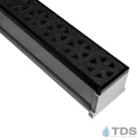 TDS MAX Mini Grey channel oil rubbed Bronze edge with Tardis Ductile Iron Grate in Raw