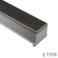 TDS MAX Mini Grey channel Bronze edge with Cathedral Ductile Iron Grate in Raw
