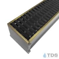 TDS MAX Mini Grey channel Bronze edge with Pedreda Ductile Iron Grate in raw