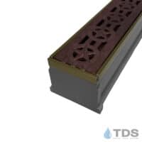 TDS MAX Mini Grey channel Bronze edge with Stars Ductile Iron Grate in Baked on Oil Finish TDS MAX Mini