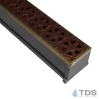 TDS MAX Mini Grey channel Bronze edge with Stars Ductile Iron Grate in Baked on Oil Finish TDS