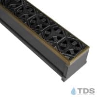 TDS MAX Mini Grey channel Bronze edge with Tardis Ductile Iron Grate in Raw