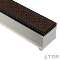 TDS MAX Mini Sand channel Oil Rubbed Bronze edge with Cathedral Ductile Iron Grate in Baked On Oil Finish