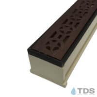 TDS MAX Mini Sand channel oil rubbed Bronze edge with Stars Ductile Iron Grate in Baked on Oil Finish