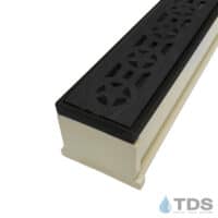 TDS MAX Mini Sand channel Oil Rubbed Bronze edge with Stars Ductile Iron Grate in Raw