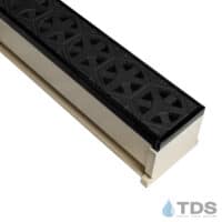 TDS MAX Mini Sand channel Oil Rubbed Bronze edge with Tardis Ductile Iron Grate in Raw