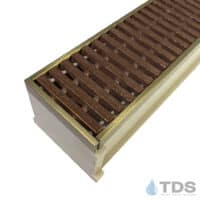 TDS MAX Mini Sand channel Bronze edge with Pedreda Ductile Iron Grate in Baked On Oil Finish