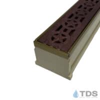 TDS MAX Mini Sand channel Bronze edge with Stars Ductile Iron Grate in Baked on Oil Finish TDS
