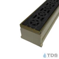 TDS MAX Mini Sand channel Bronze edge with Stars Ductile Iron Grate in Raw